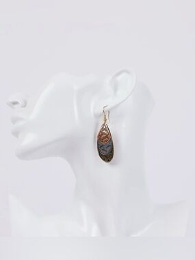 Sacred Threads Three Tier Mixed Metal Dangle Earrings